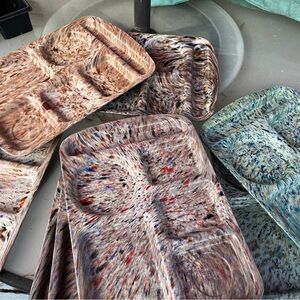 Colorful Swirled Lunch Trays